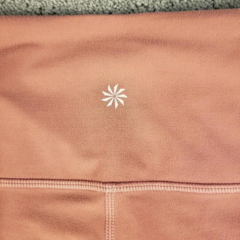 Athleta‎ Yoga Pants Womens S Rose Pink Pull On Compression Leggings Running Gym